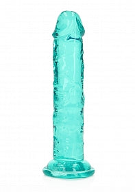 Real Rock Crystal Clear Dildo With Suction Cup 6” Turquoise