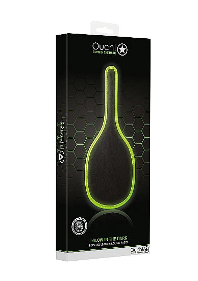 Ouch Glow In The Dark Bonded Leather Round Paddle