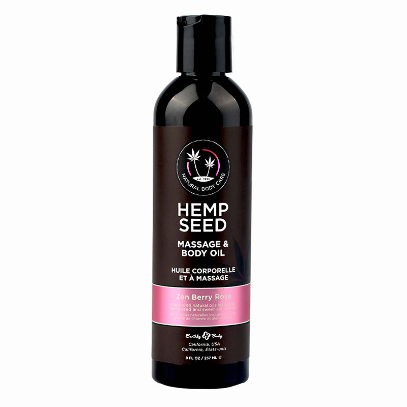 8 oz. Hemp Seed Massage & Body Oil Zen Berry