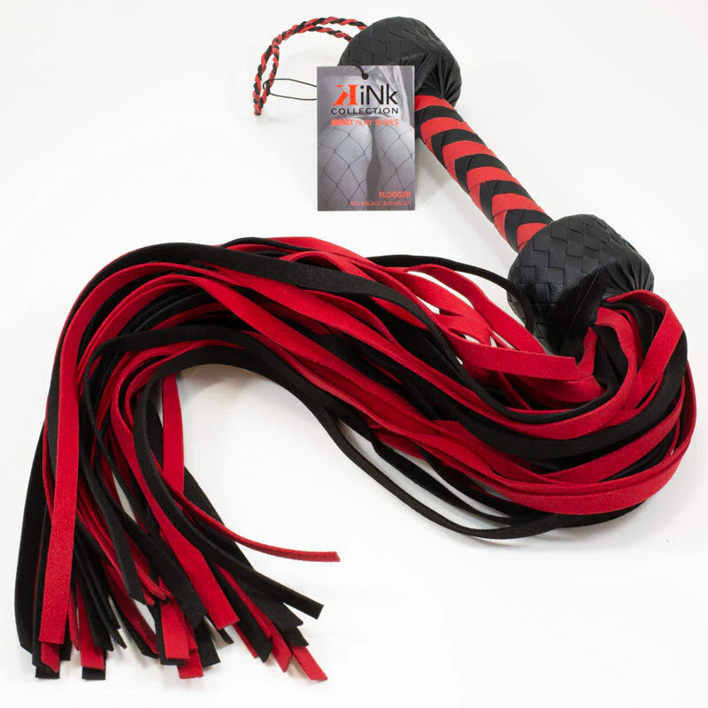 Kink Flogger Red & Black Leather 23”
