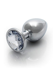 Ouch Metal Butt Plug Medium Silver Diamond