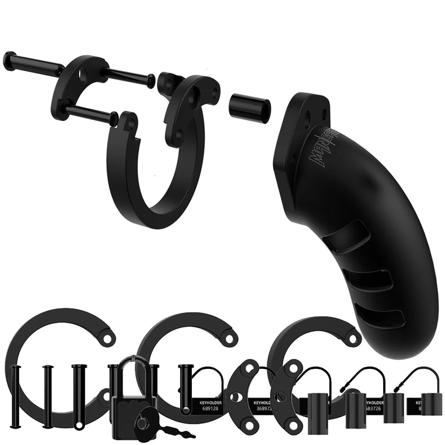 Man Cage 21 4.5inch Silicone Cock Cage Black