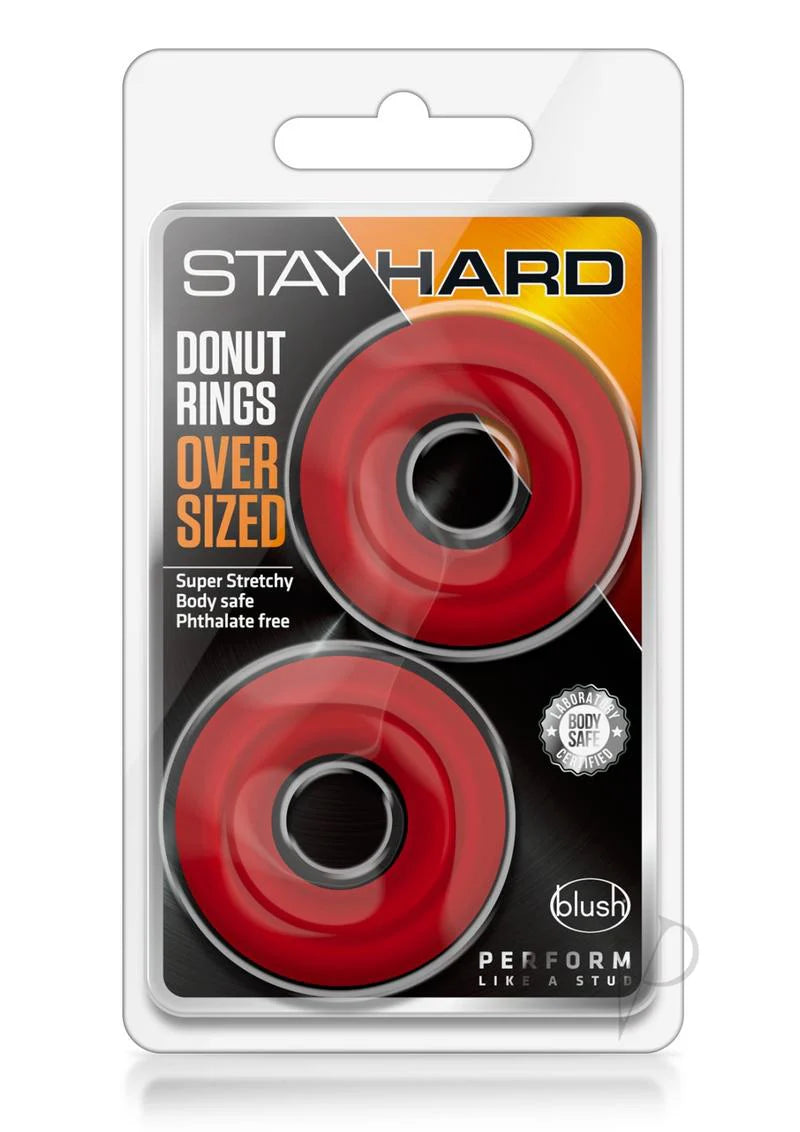 Blush Stay Hard Over Sized Donut Cock Rings Red