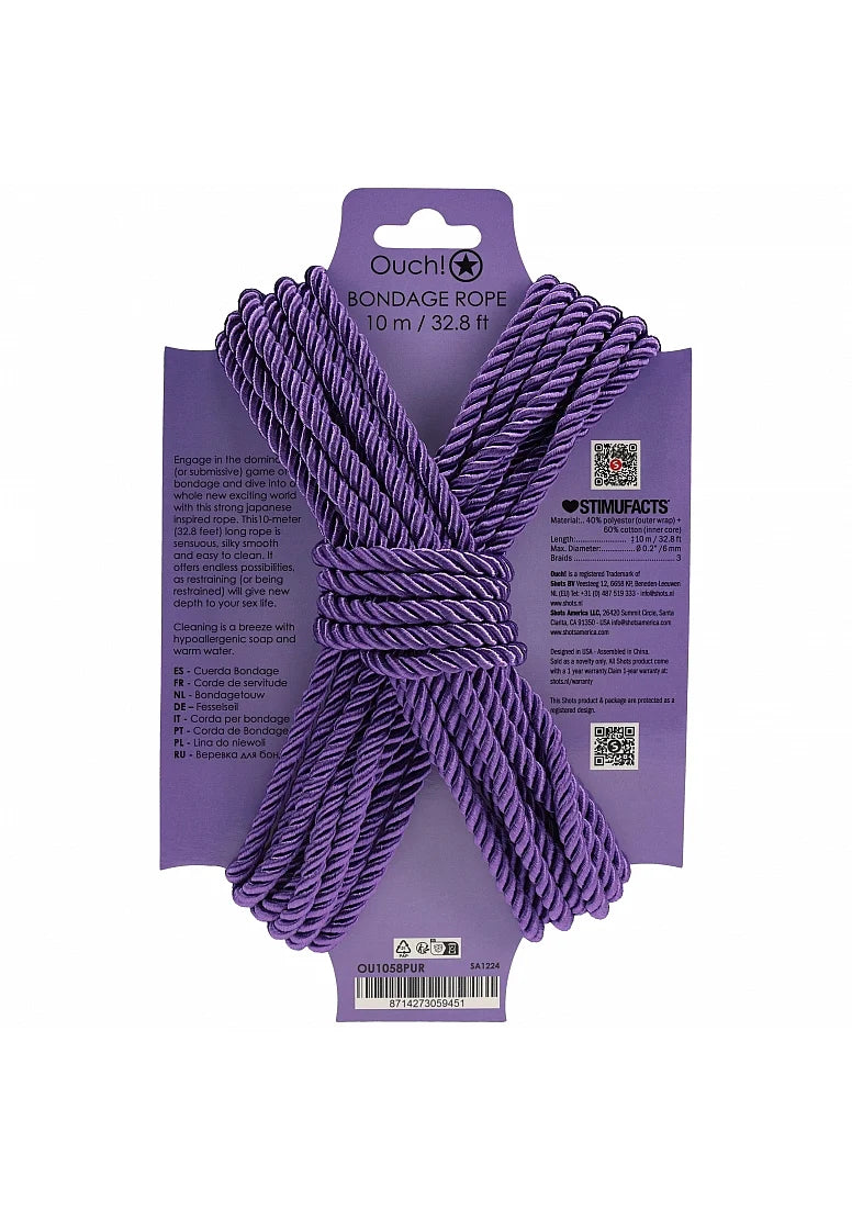 Ouch Bondage Rope 10m Purple