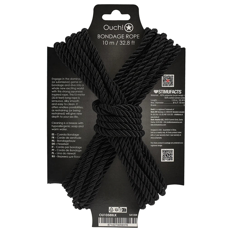 Ouch Bondage Rope 10M Black