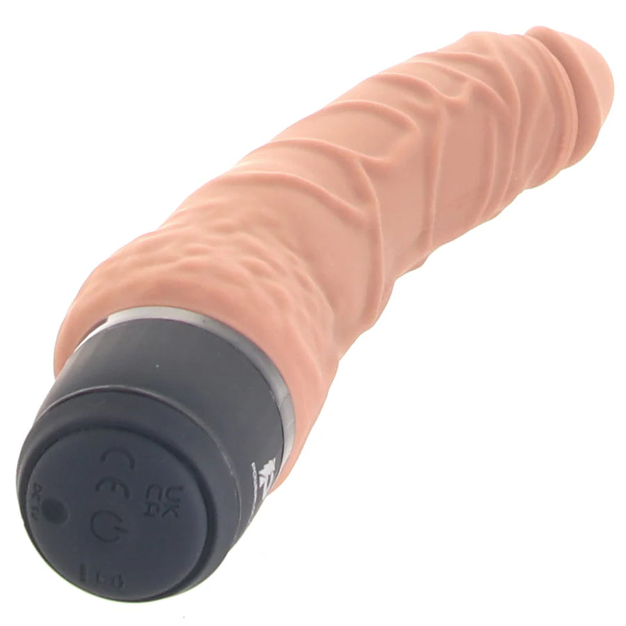 7” Power Cock Slim Anal Realistic Vibrator Mocha