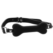 Silicone Bone Gag W/ Leather straps