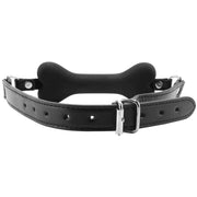 Silicone Bone Gag W/ Leather straps