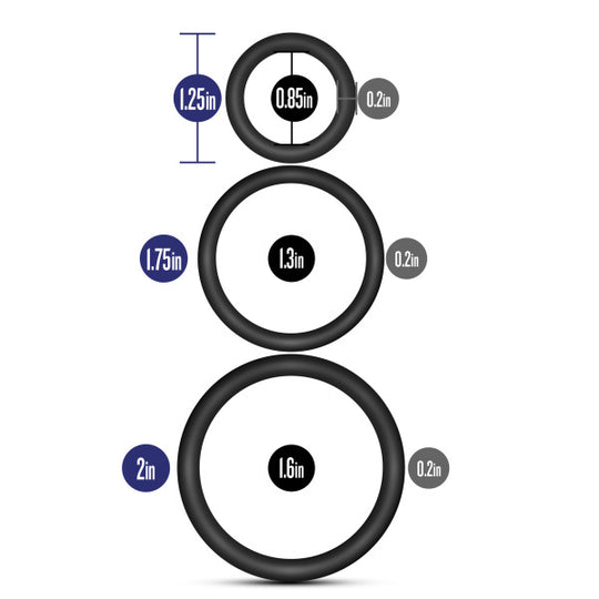 PERFORMANCE Pure Premium Silicone Cockrings Black