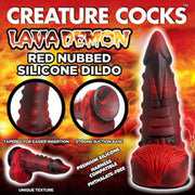 Creature Cocks Lava Demon Red Nubbed Silicone Dildo