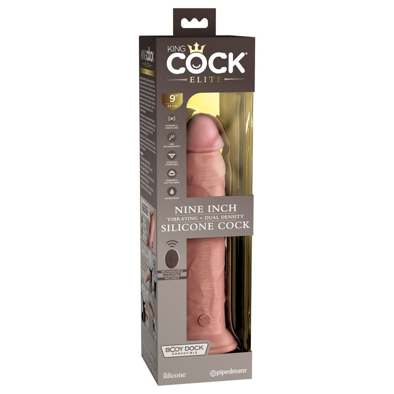 King Cock Elite 9- Vibrating Silicone Cock