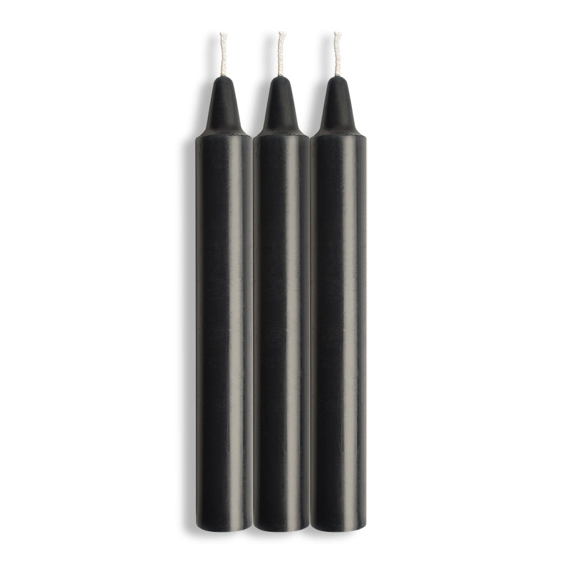 Drip Pillar Candles Black