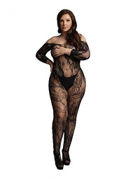 LE DESIR Lace Sleeved Bodystocking OSX