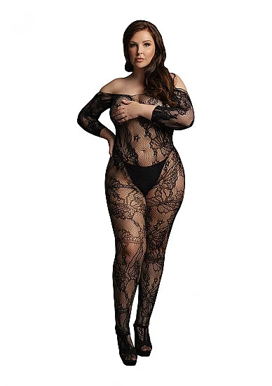 LE DESIR Lace Sleeved Bodystocking OSX