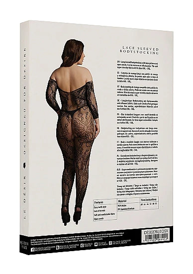 LE DESIR Lace Sleeved Bodystocking OSX