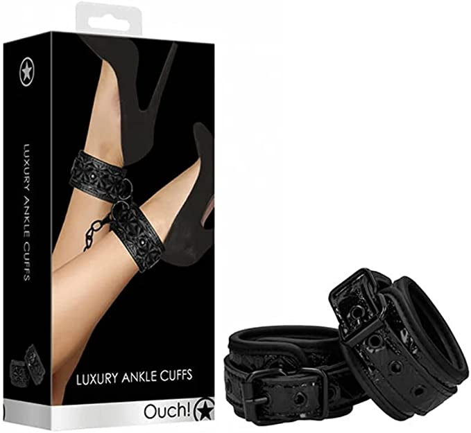 Ouch Luxury Ankle Cuffs Black