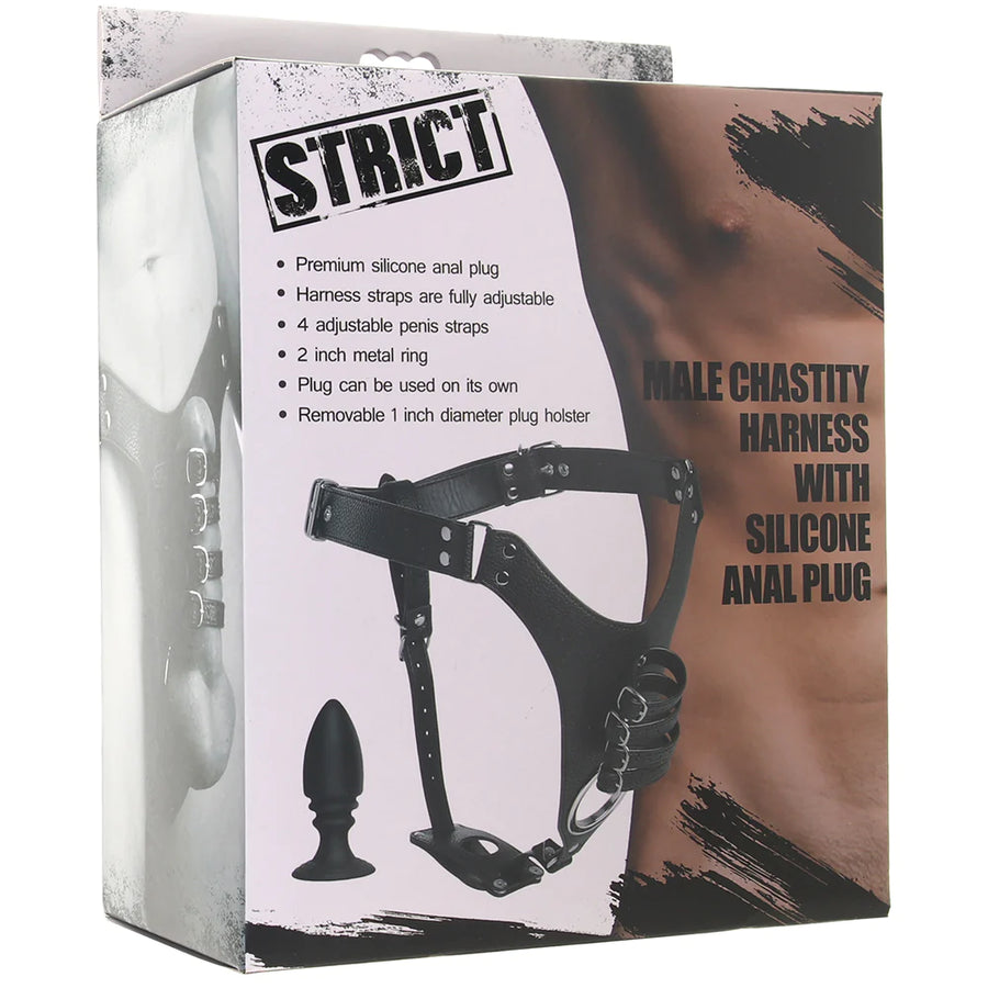 Strict Male Chasity Harness W/ plug