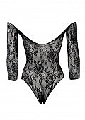 LE DESIR Wonder Rhinestone Bodysuit Black OS