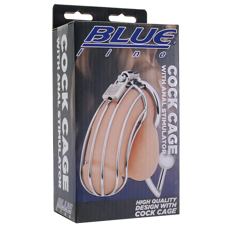 Blue Line Cock Cage W/Anal Stimulator