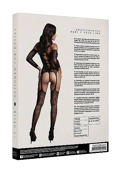 LE DESIR Bodystocking V Neck OSX