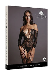 LE DESIR Bodystocking V Neck line OS