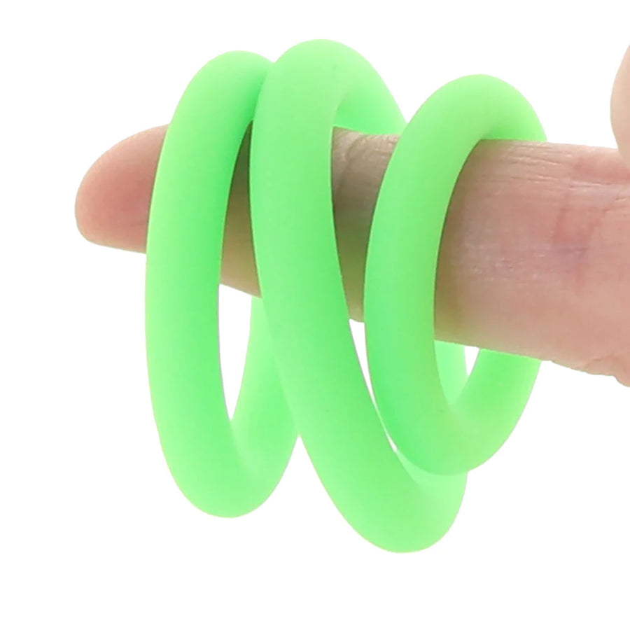 Ouch Glow in the Dark 3pc Cock Ring Set