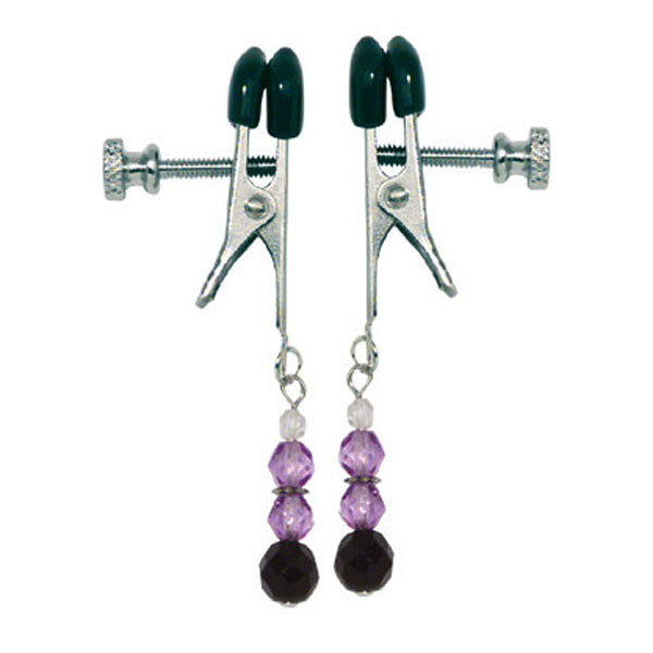 Nipple Clamps with Purple Colored Beads