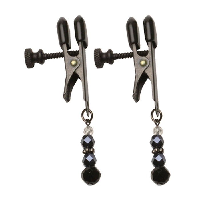 Adjustable Broad Tip Black Beaded Clamps