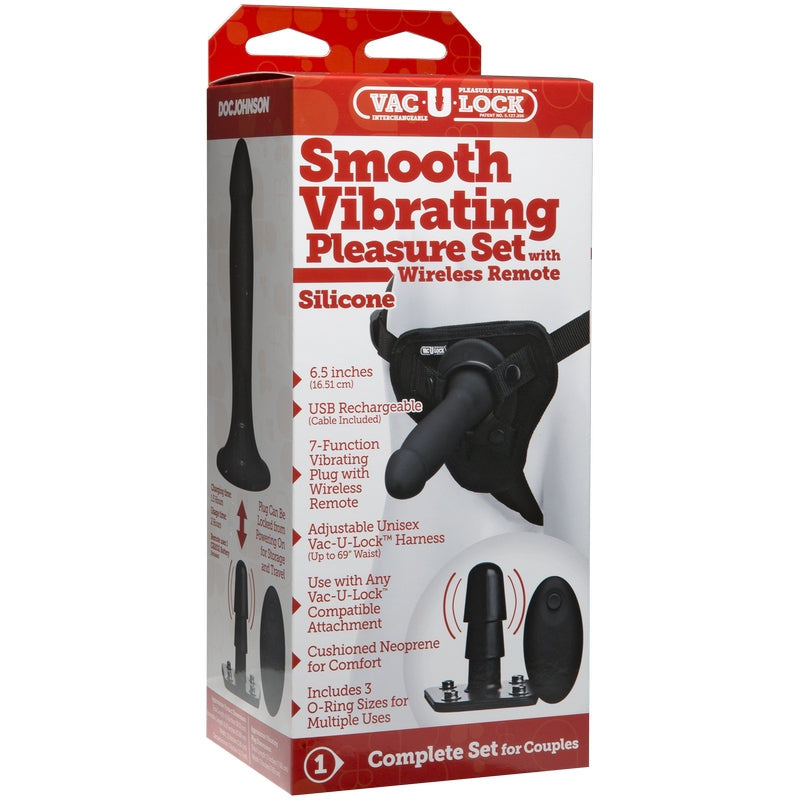 Vac-U-Lock Smooth Vibrating Pleasure Set Silicone