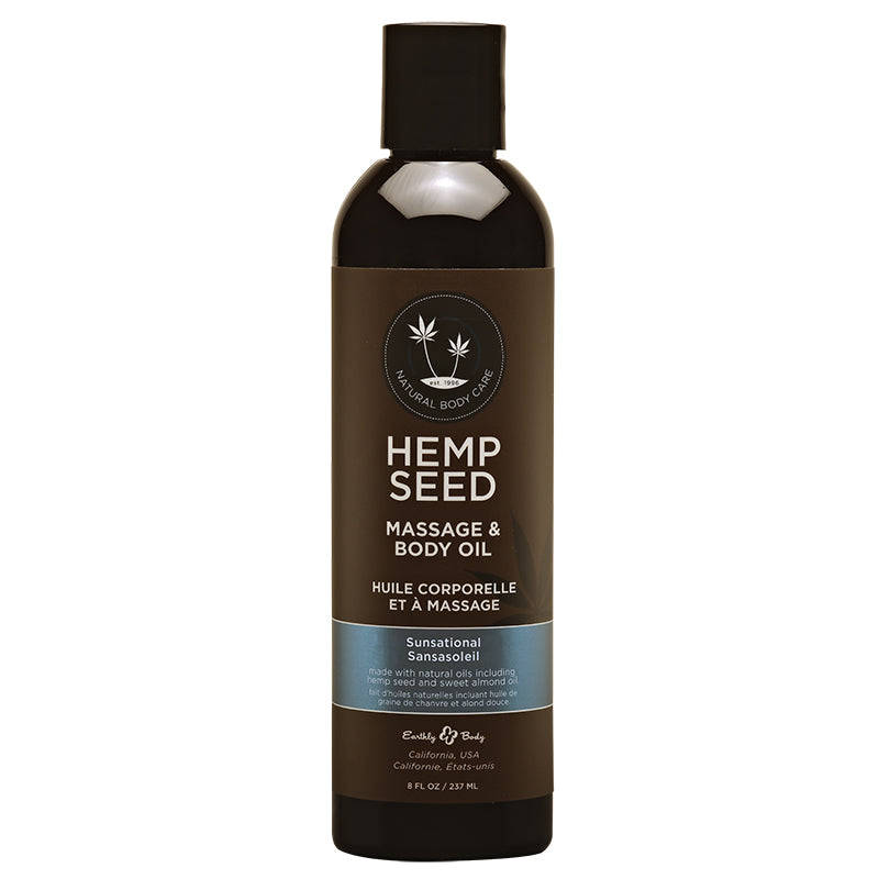 8 oz. Hemp Seed Massage & Body Oil Sunsational