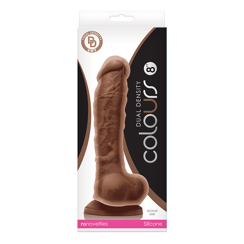 Colours Dual Density 8" Dildo Brown