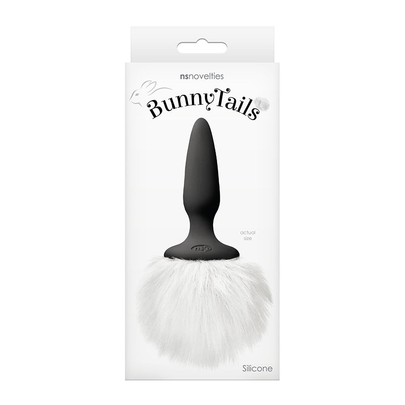 Bunny Tails Mini Black with White Fur