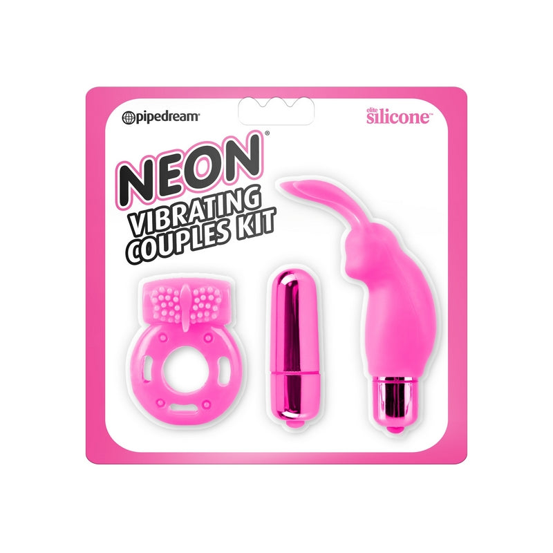 Neon Vibrating Couples Kit Pink