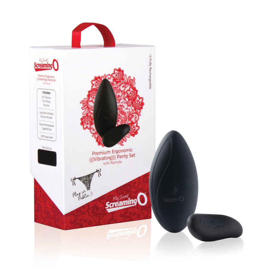 Premium Ergonomic Vibrating Panty Set Black