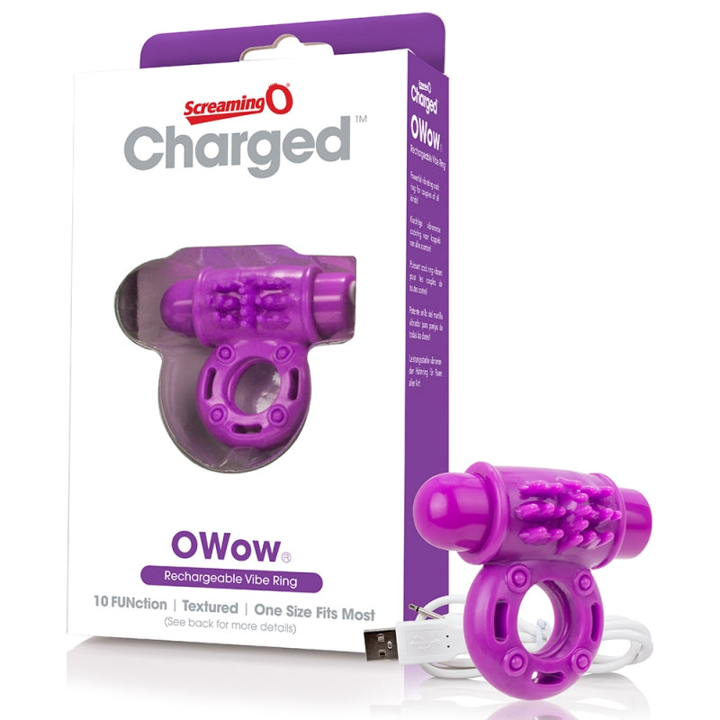 Charged OWow Rechargeable Vibe Ring Purple