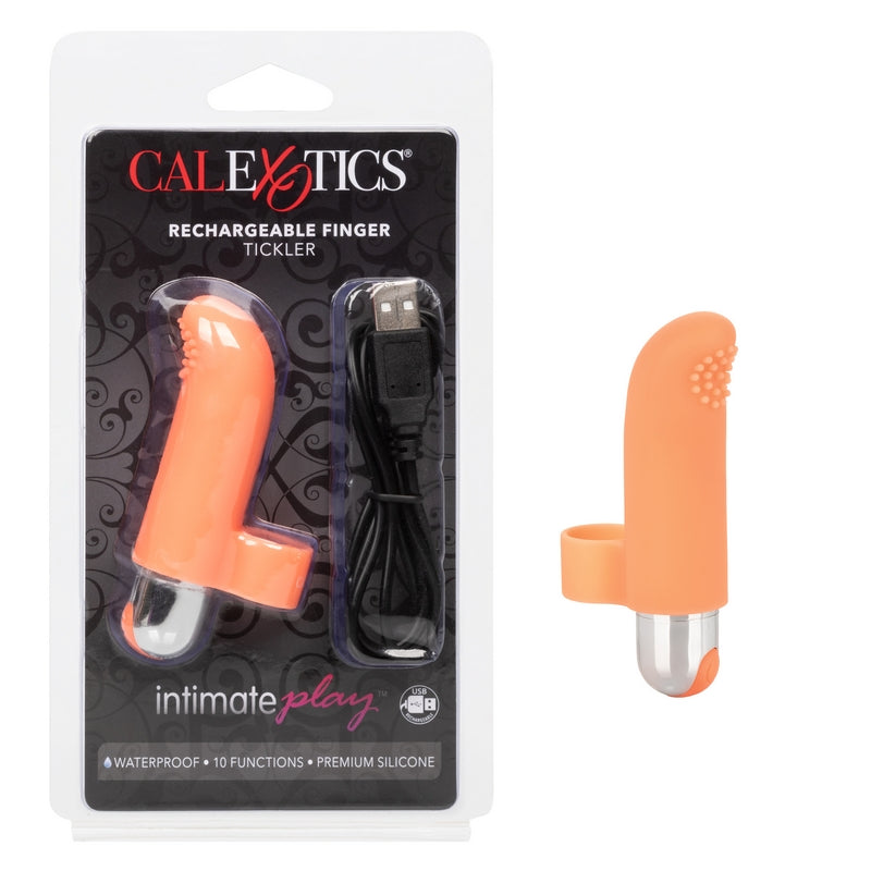 Intimate Play Rechareable Finger Tickler Orange