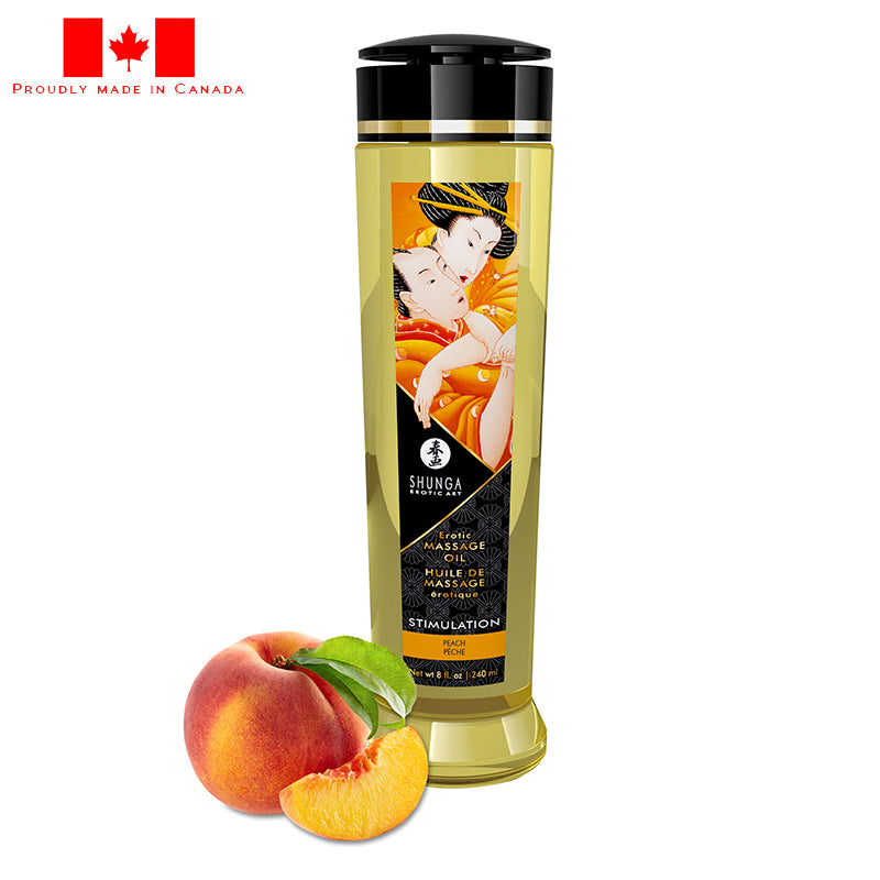 8 oz. Erotic Massage Oil Stimulation Peach