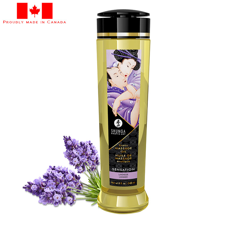 8 oz. Erotic Massage Oil Sensation Lavender