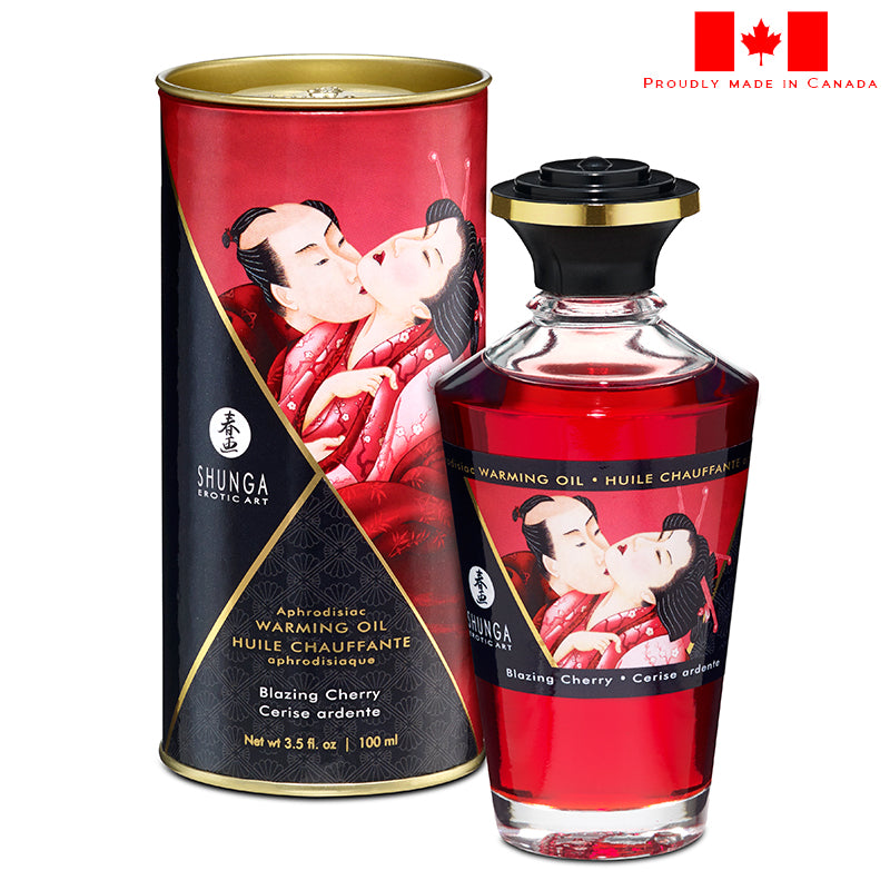 Shunga Warming Massage Oil 100 ml Blazing Cherry