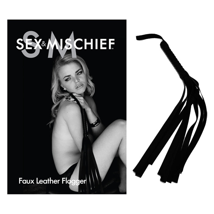 Black Faux Leather Flogger